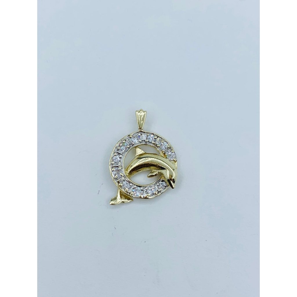 Real 10k Gold Pendant Dolphin